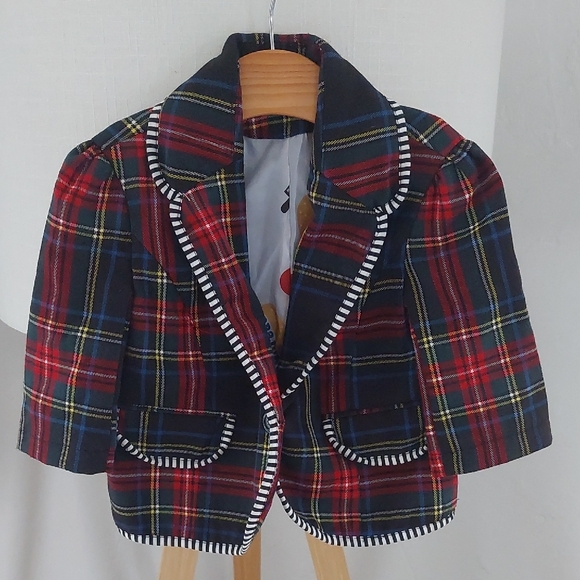 Harajuku Mini For Target Red and Blue Plaid Kids Blazer - Picture 10 of 11